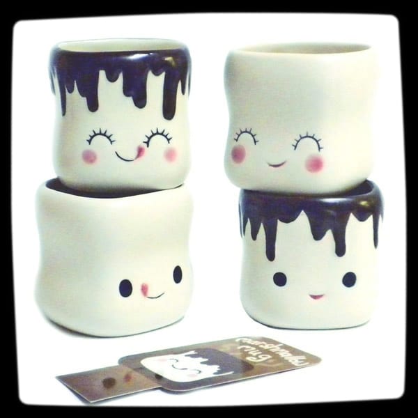 Marshmallow Smiling Faces Cute Coffee Mugs - Image 1