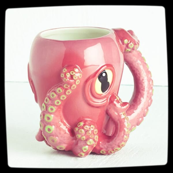 Pink Octopus Unique Coffee Mug - Image 1