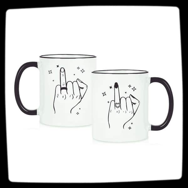 Funny Finger Ring Funny Couple Coffee Mugs