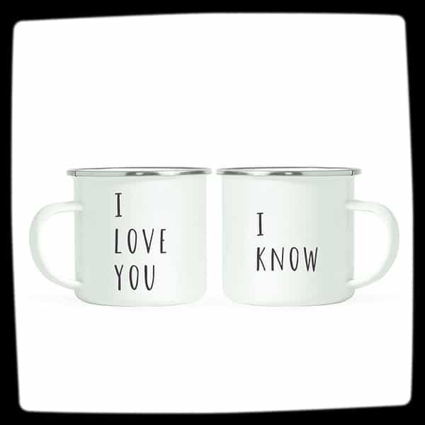 I Love You & I Know Funny Couple Coffee Mugs