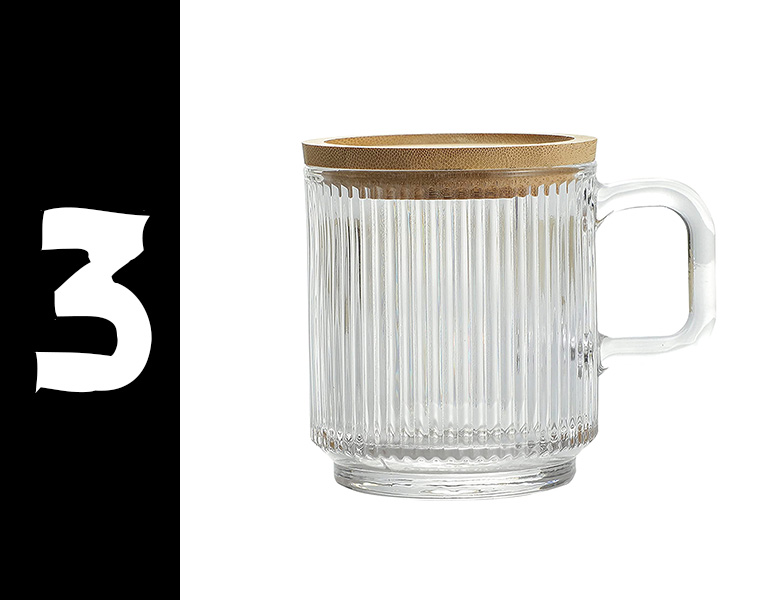 Lysenn Clear Glass Coffee Mug with Lid