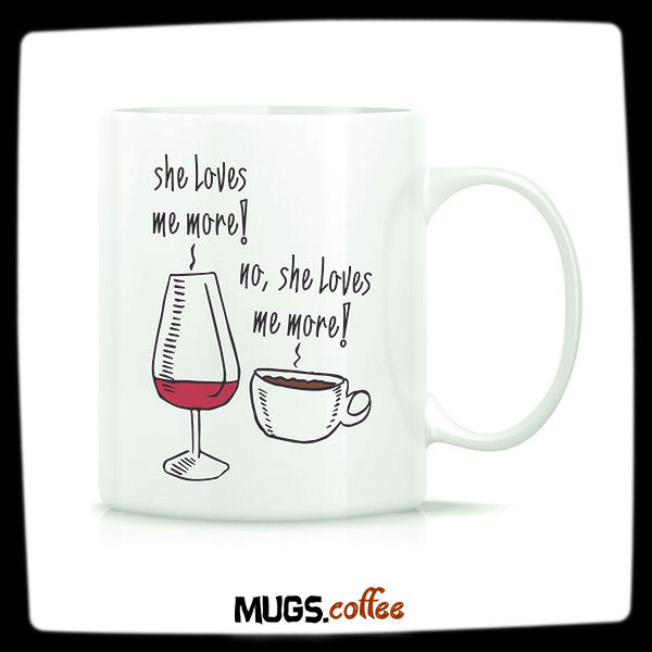 Coffee and Wine Mug - Funny Coffee Mug - Pin Image