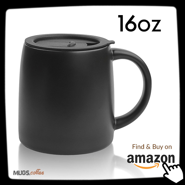 16oz Matte Black Travel Coffee Mug