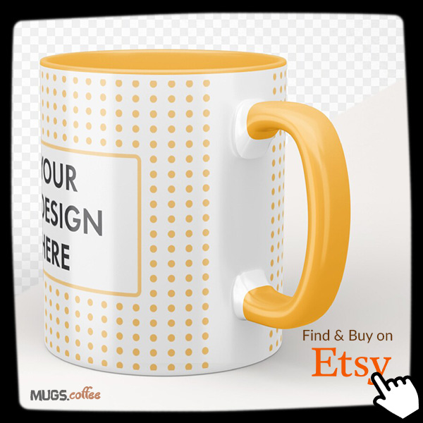 Two tone coffee mug yellow cheap customization edition