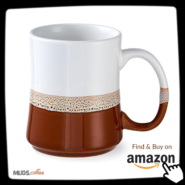 Two tone coffee mug pottery brown white edition